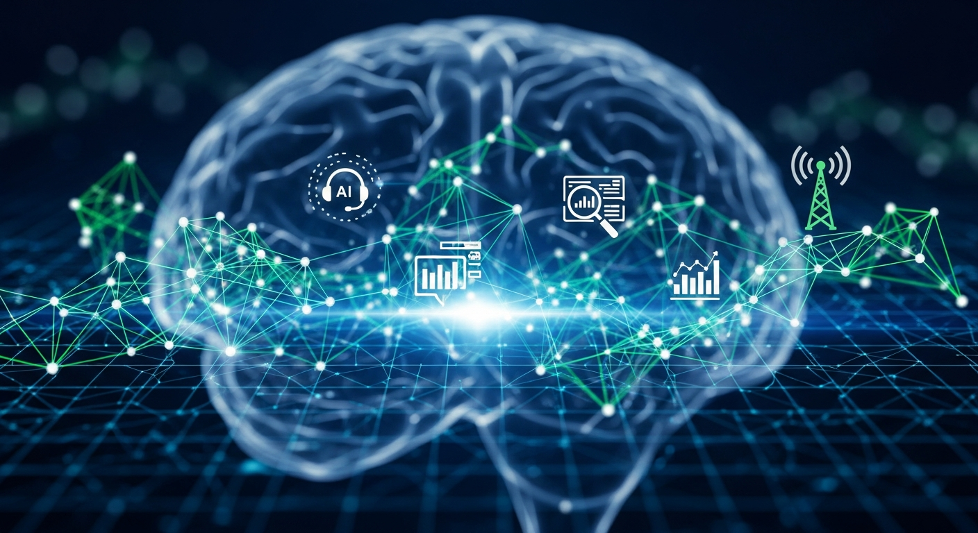 Marketing campaign highlighting AI-driven telecom reliability and customer experience