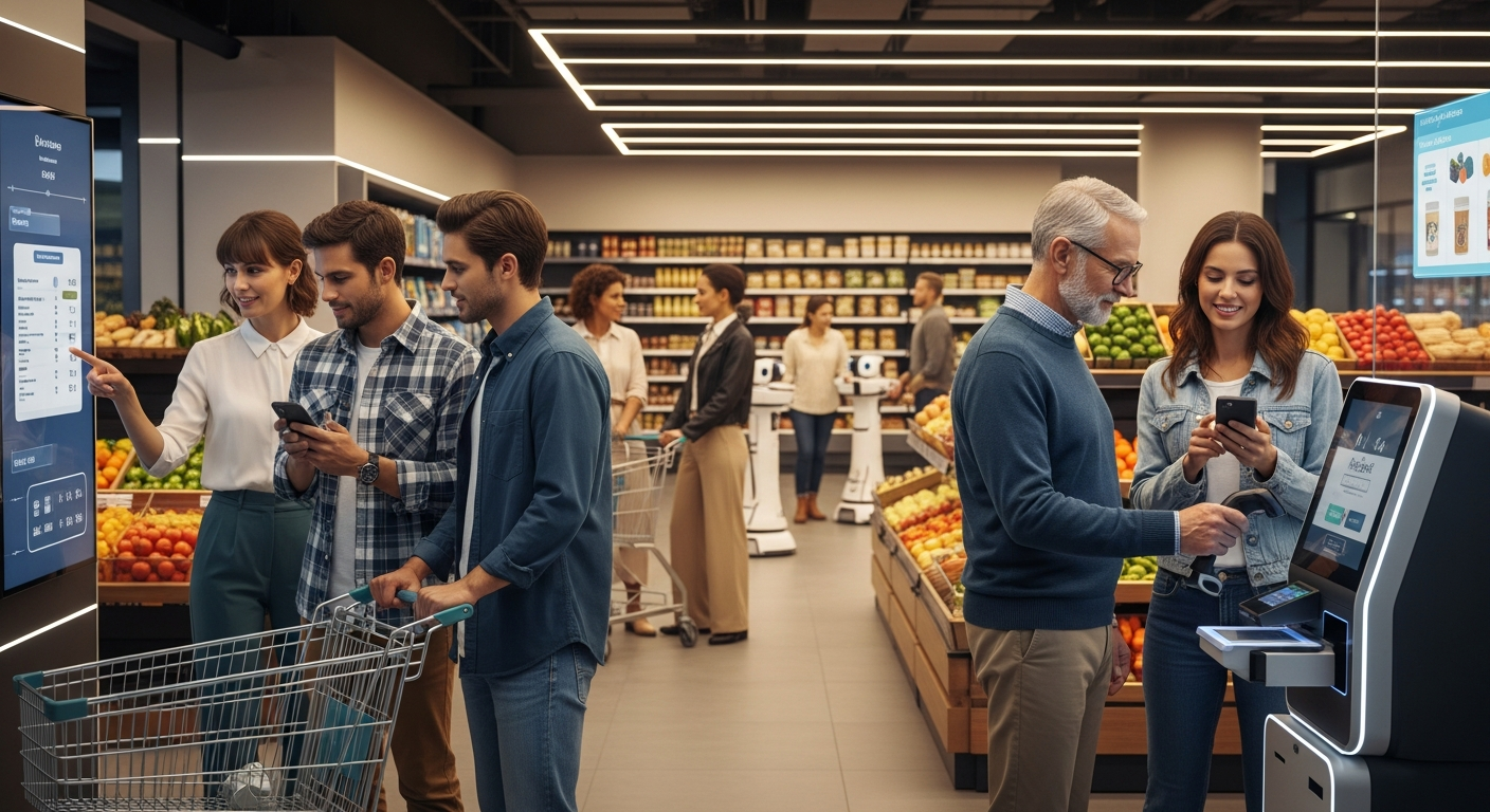 Grocery customers shopping across physical and digital channels