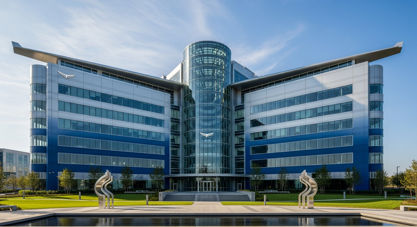 Nano Masters AI Airline headquarters building