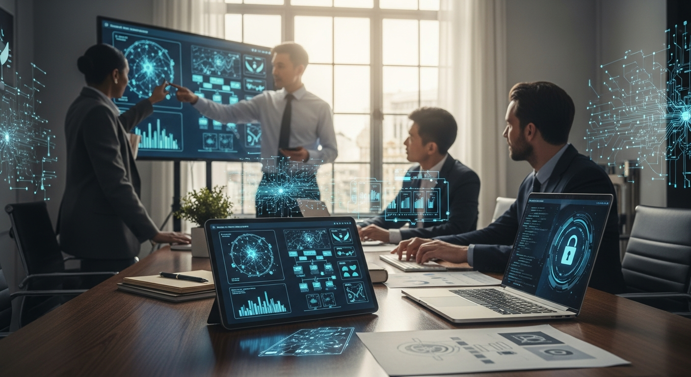 Illustration of AI and IT consulting products and services