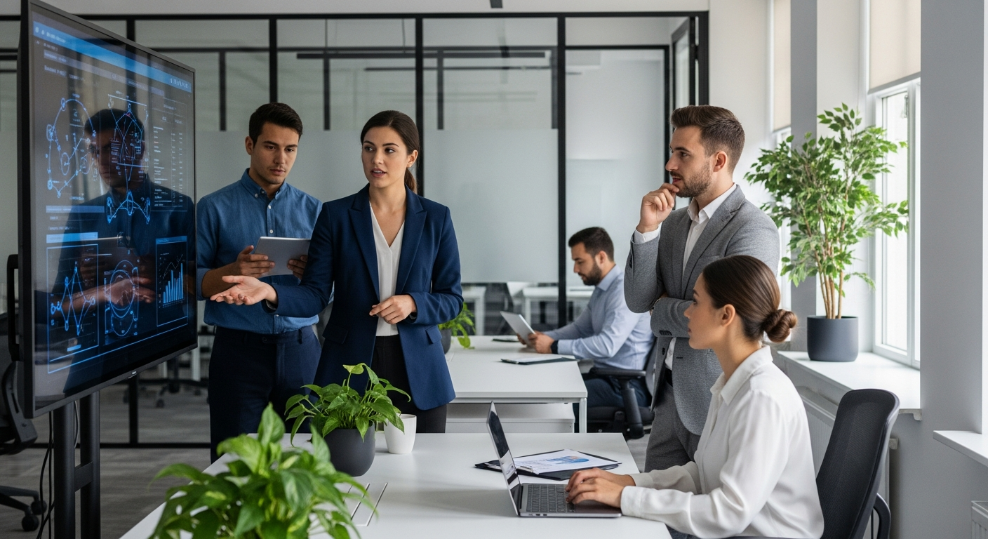 Consulting and engineering team collaborating on a project