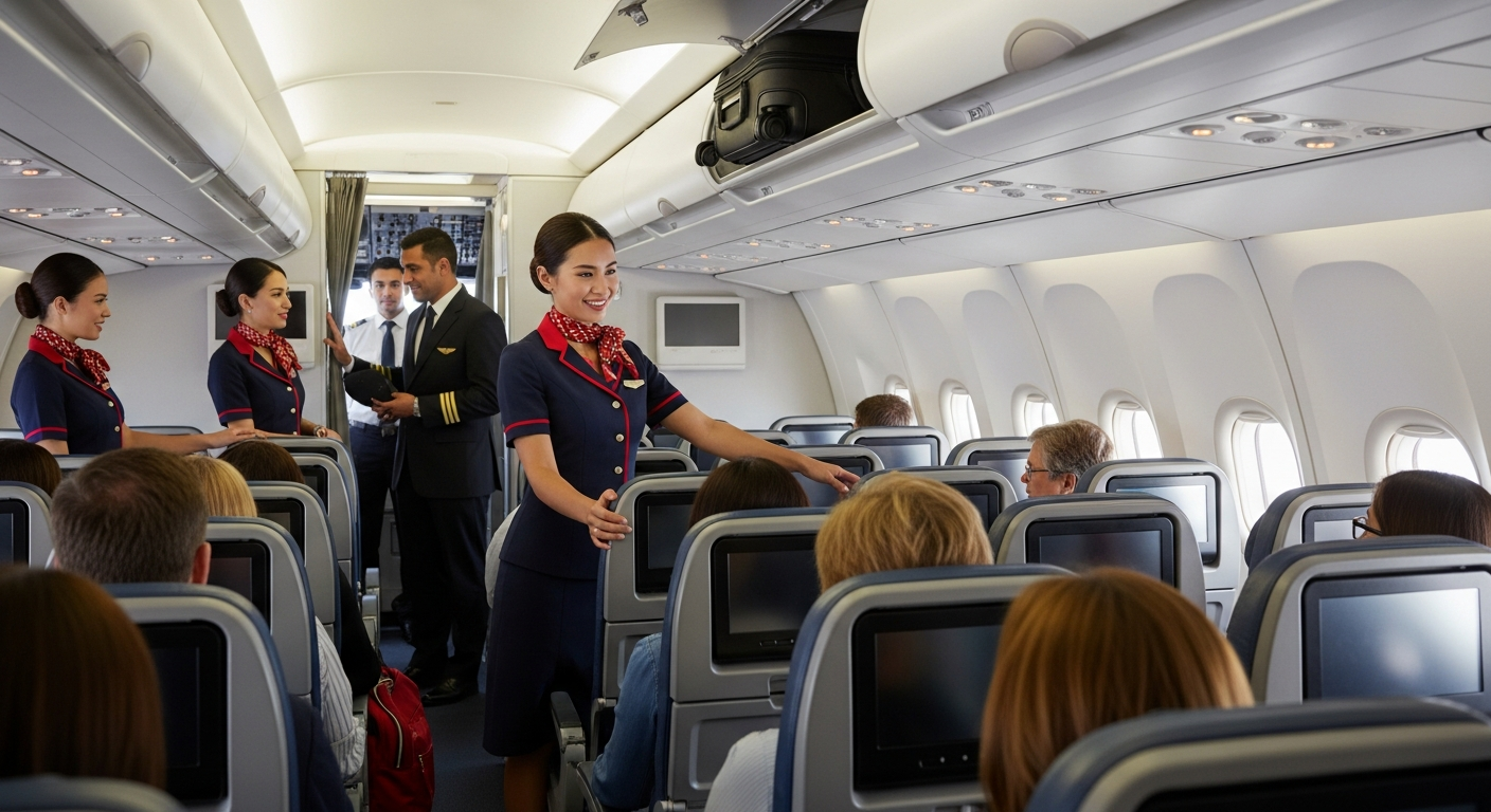 Airline staff and operations team