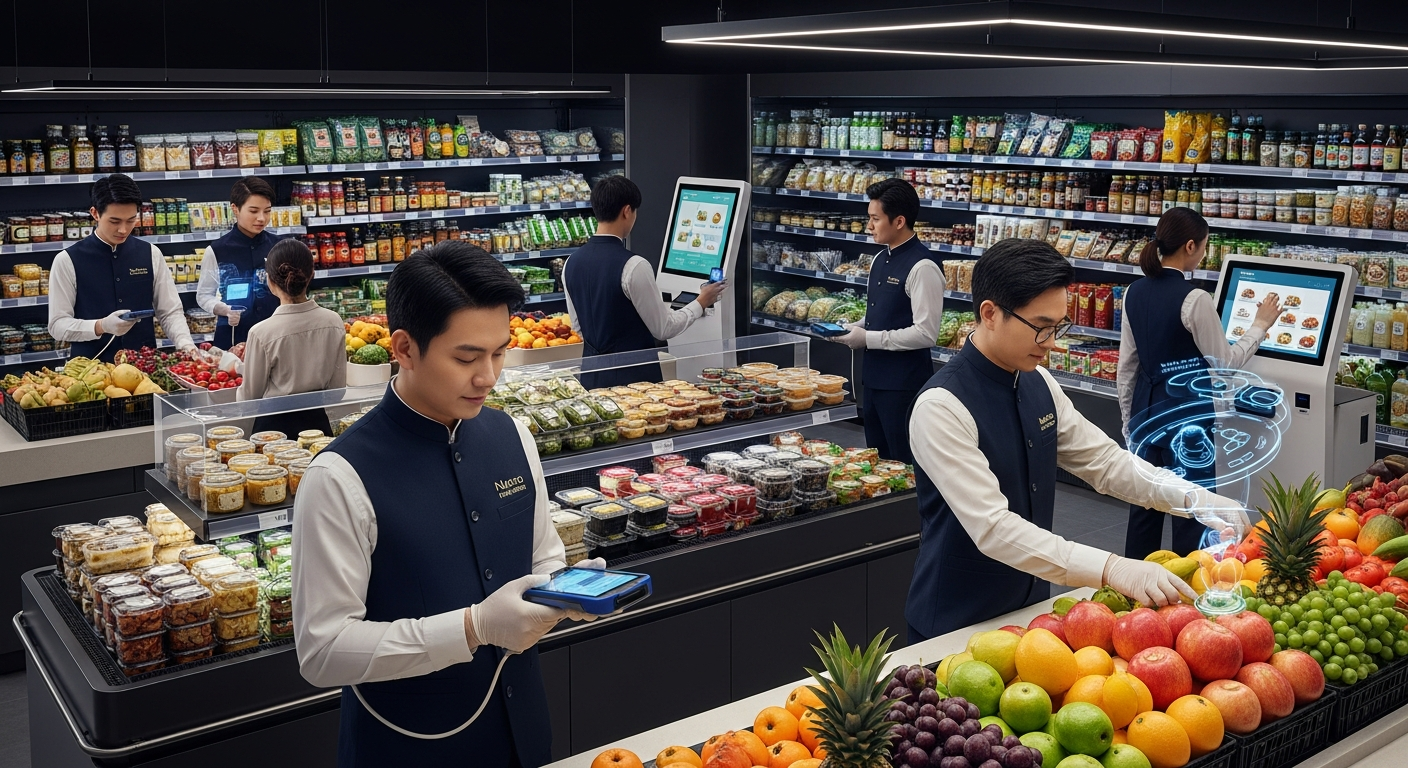 Store and technology teams collaborating on AI-driven retail operations