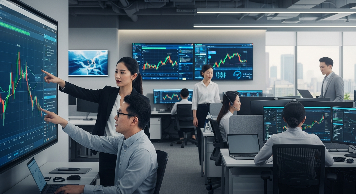 Bank staff and technology teams collaborating